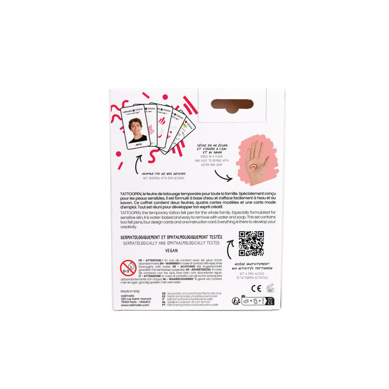 Coffret Arty Feutres tatouage temporaire - NAILMATIC