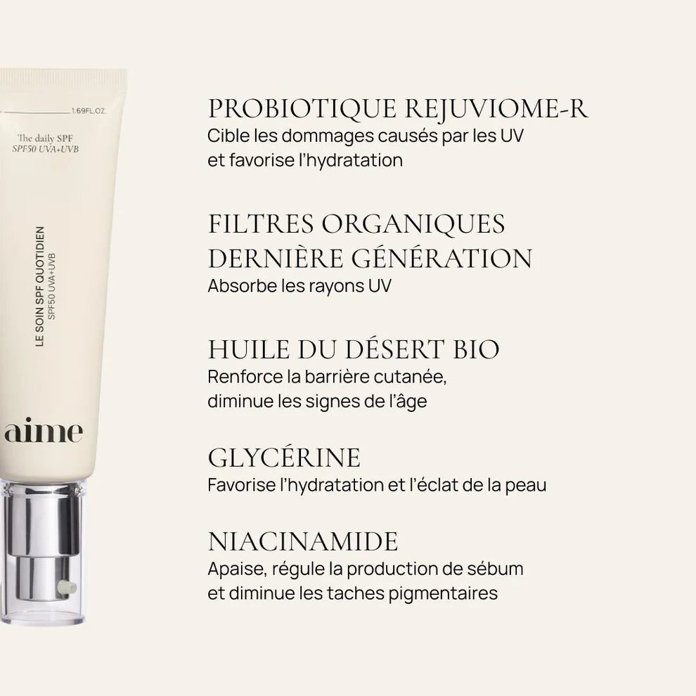 Soin Quotidien SPF50 01 - AIME  | KAKI BEAUTÉ